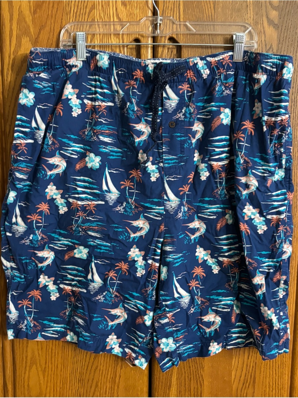 Tommy Bahama Navy Tropical Sailboat Print Lounge Shorts